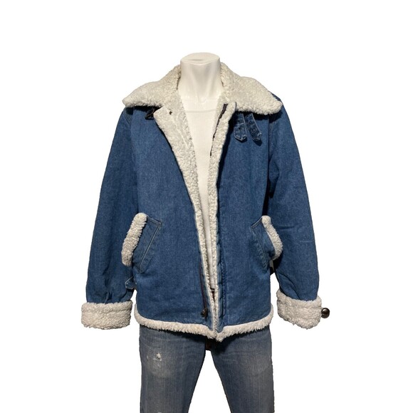 Denim Eagles Ridge Vintage 90s Sherpa Jacket Coat Small - Picture 1 of 8